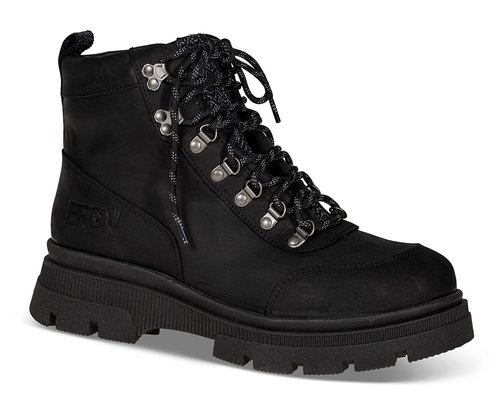 Hiking Boots Størrelse 38025 herre sort - Størrelse 43 | BRGN | Tursko | Herresko i Glatt skinn | Vanntett