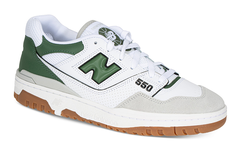 Sneakers BB550ESB H hvit/grønn - Størrelse 43 | New Balance | | Herresko i Kunstmateriale