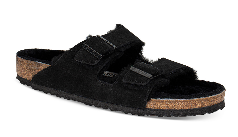 Birkenstock | Arizona Fur sort - Størrelse 41 | Herresko i Semsket skinn