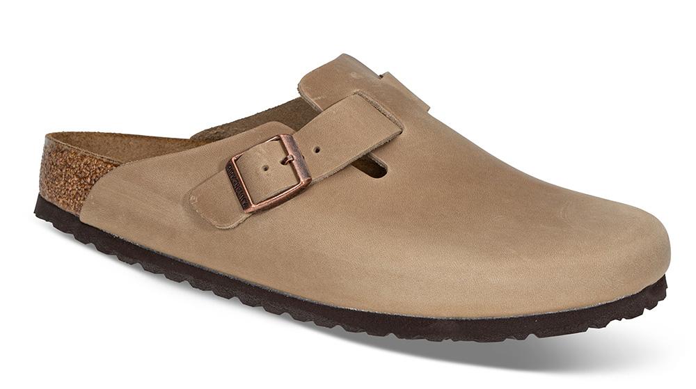 Birkenstock | Boston BS Tabacco Herre - Størrelse 45 | Herresko i Skinn | Ergonomisk formet såle | Beige