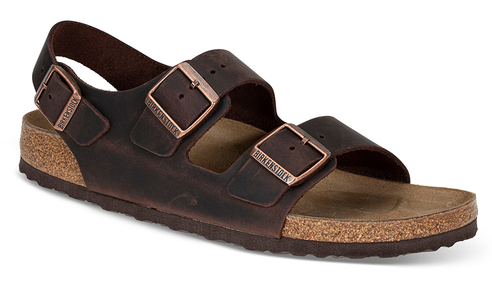 Birkenstock | Sandal Milano 0034873 herre - Størrelse 43 | Herresko i Fettet nubuck | Ergonomisk formet såle | Brun