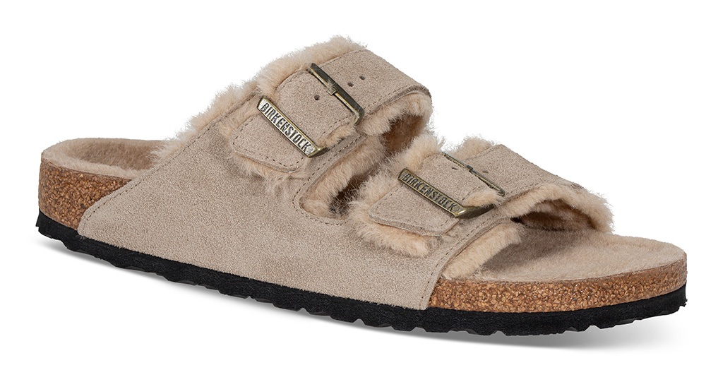 Birkenstock | Arizona Shearling 1028293 H - Størrelse 43 | Herresko i Semsket skinn | Beige