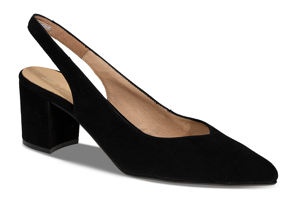 Pensko Pensko A1855 SEM sort - 35 Lille Vinkel Sko | Damesko i Semsket skinn | Slingback