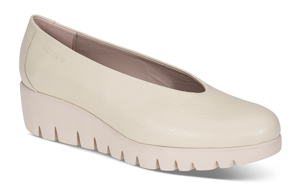 Ballerinasko tykk såle C100 - Størrelse 41 | Wonders | Ballerinasko | Damesko i Glatt skinn | Offwhite