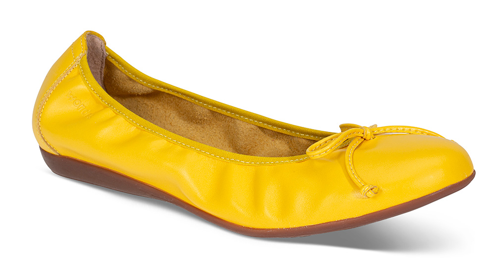 Ballerina A112 gul - Størrelse 37 | Wonders | Ballerinasko | Damesko i Glatt skinn