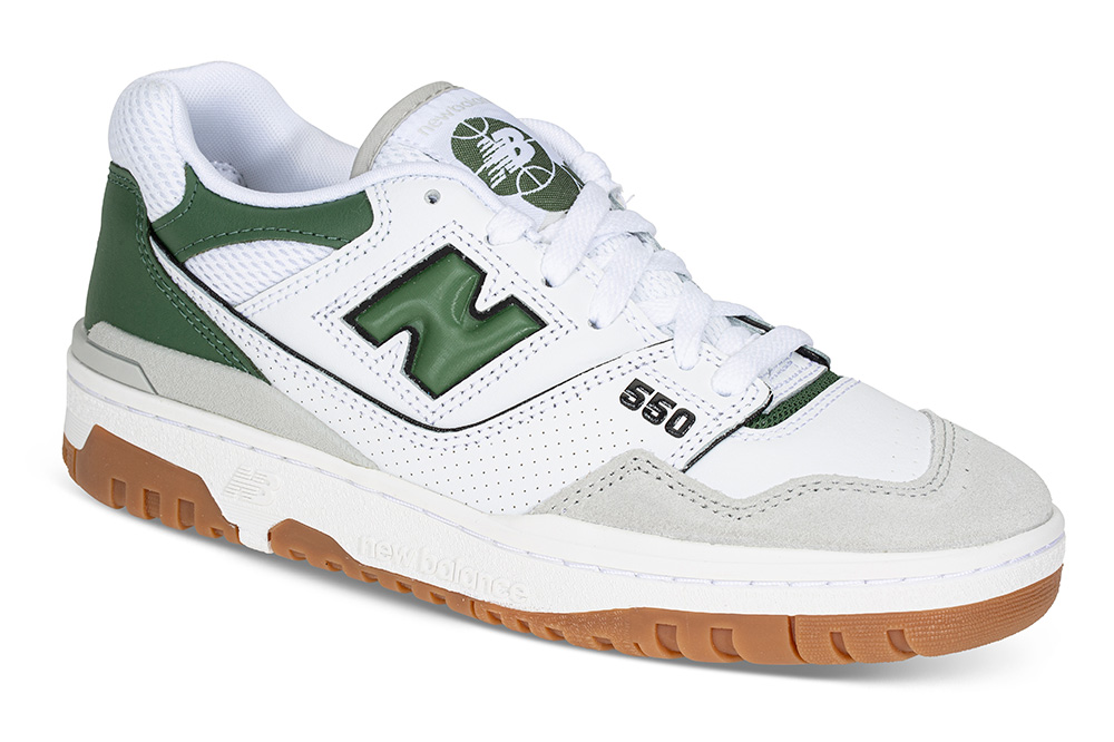 Sneakers BB550ESB hvit/grønn - Størrelse 36 | New Balance | | Damesko i Kunstmateriale