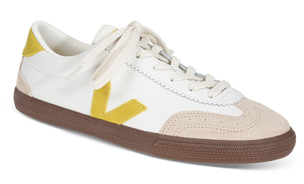 Veja Volley leather VO2020504 hvit gul - Størrelse 37 Sneaker | Damesko i Tekstil