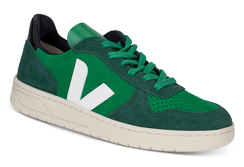 Veja Sneakers V10 VX030Størrelse 3671 - Størrelse 36 Sneaker | Damesko i Semsket skinn | Grønn
