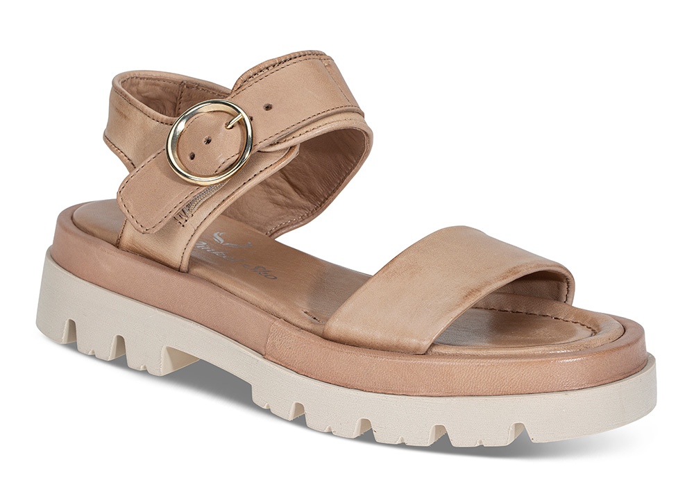 Sandaler Sandal P50001 - Størrelse 41 Lille Vinkel Sko | Damesko i Glatt skinn | Gråbrun