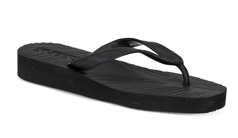Sleepers Sandal Tapered Platform black - Størrelse 39 | Damesko i Gummi | 100% veganske | Sort | Vegansk sko