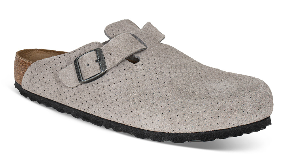 Birkenstock | Boston Emboss Dots 10270Størrelse 40 - Størrelse 41 | Damesko i Semsket skinn | Ergonomisk formet såle | Grå