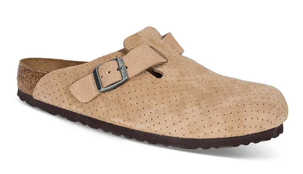 Birkenstock | Boston Emboss Dots 1026948 - Størrelse 41 | Damesko i Semsket skinn | Ergonomisk formet såle | Beige