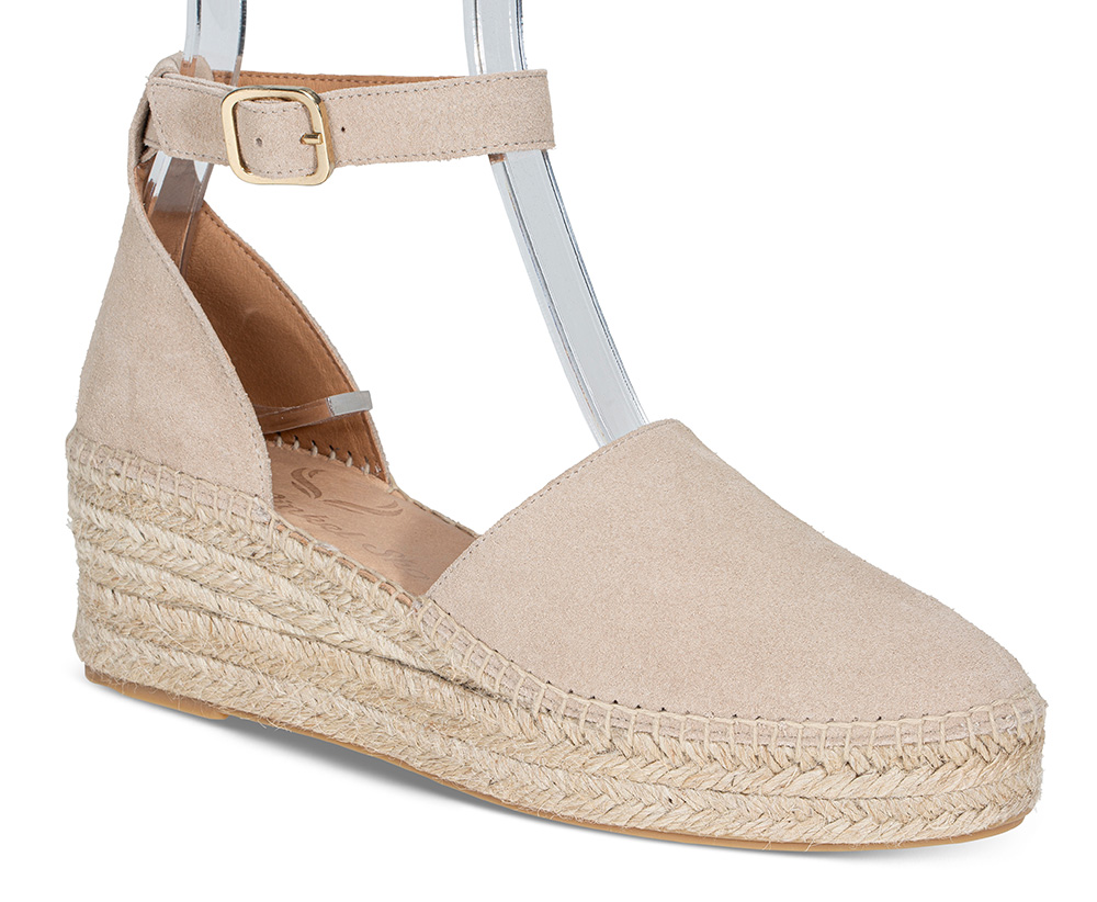 Sandaler Espadrillos LIL24YU356 - Størrelse 36 Lille Vinkel Sko | Damesko i Semsket skinn | Beige