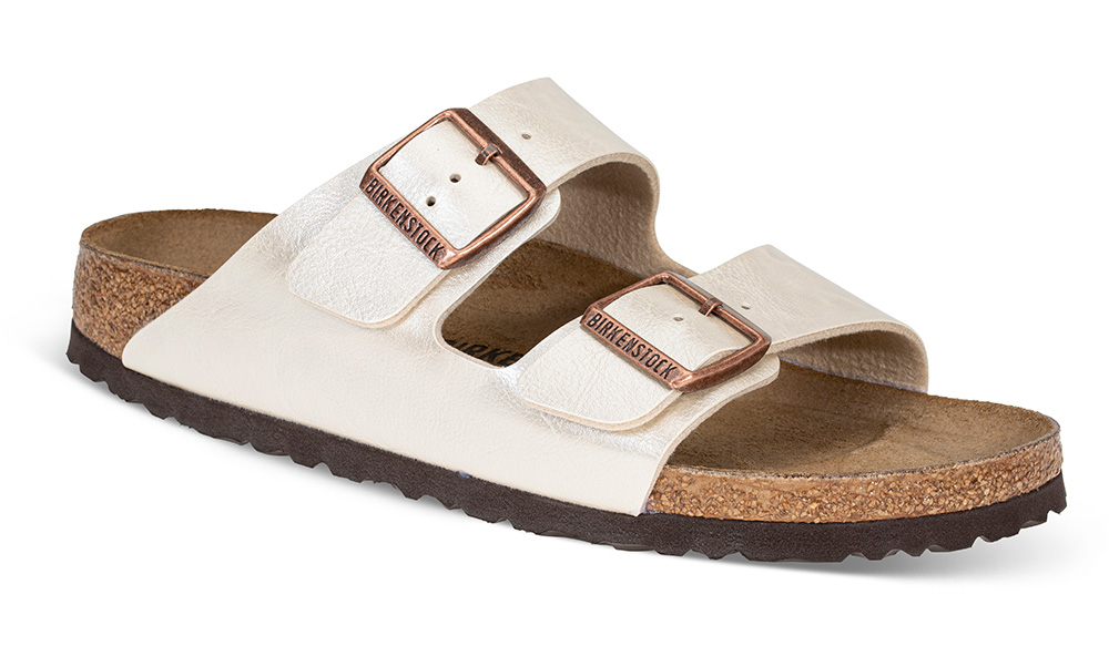 Birkenstock | Arizona 1009921 Pearl White - Størrelse 39 Sandaler | Damesko i Glatt skinn | Ergonomisk formet såle | Beige