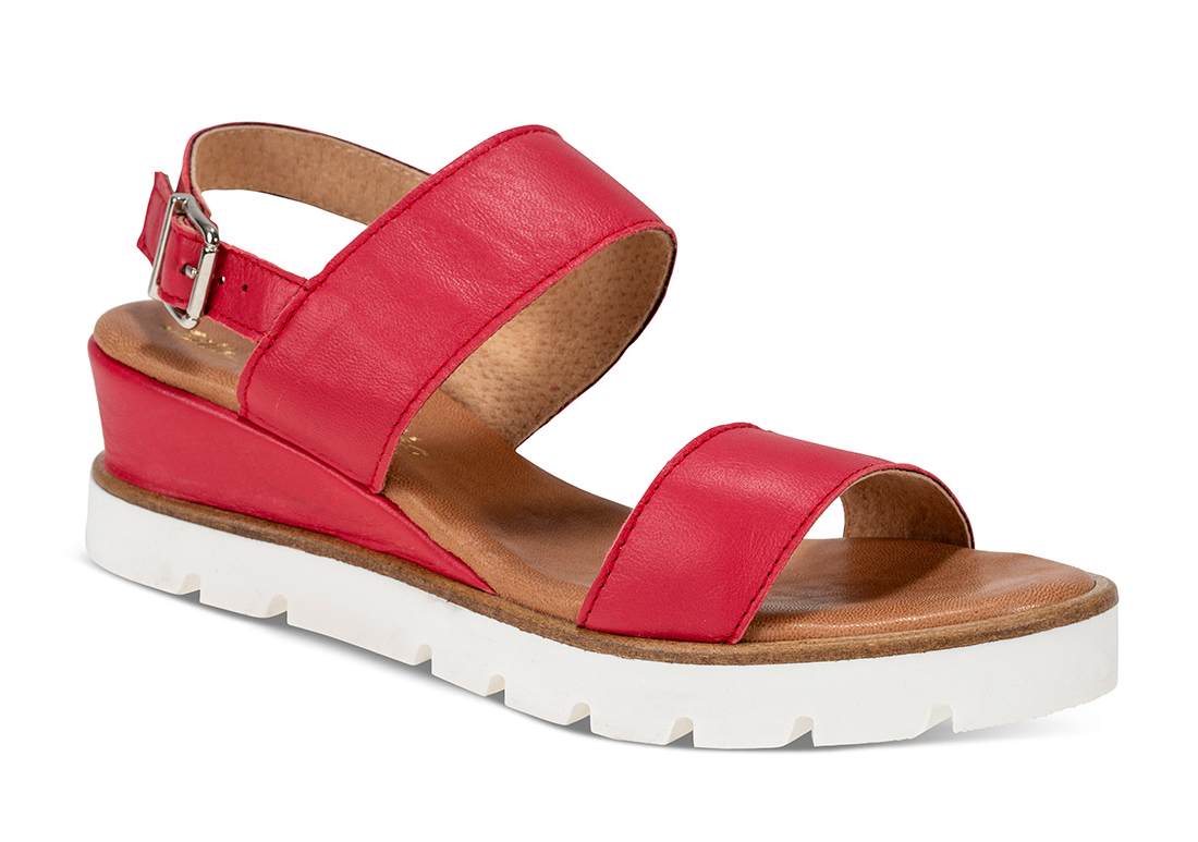 Sandaler Sandaler Ba021 - Størrelse 36 Lille Vinkel Sko | Damesko i Glatt skinn | Rød