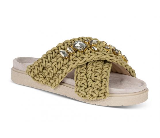 Sandal Woven stone - Størrelse 39 | Inuikii | Sandaler | Damesko i Glatt skinn/semsket | Ergonomisk formet såle | Grønn