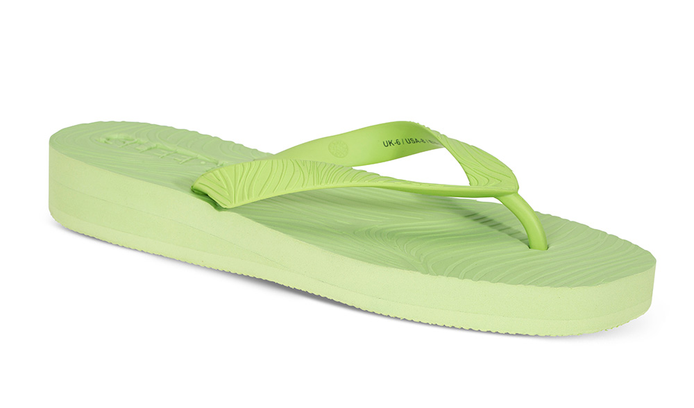 Sleepers Sandal Tapered 11008 Platform - Størrelse 38 | Damesko i Gummi | 100% veganske | Grønn | Vegansk sko