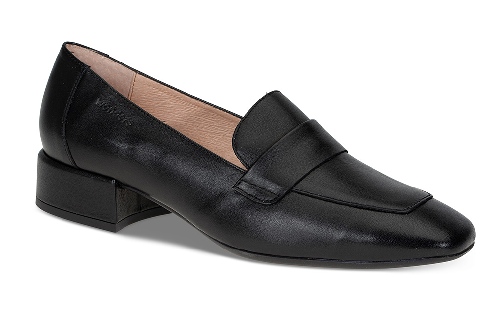 C20 sort - Størrelse 39 | Wonders | Loafer | Damesko i Semsket skinn