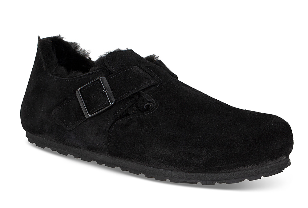 Birkenstock | Tøffel London Shearling 1014961 - Størrelse 36 | Damesko i Semsket skinn | Sort
