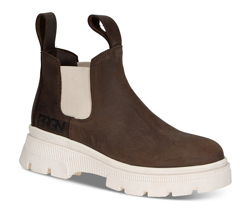 Chelsea boot low Størrelse 38021 brun - Størrelse 41 | BRGN | Vanntett chelsea boots i skinn | Damesko i Nubuck | Vanntett